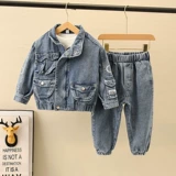 Весенний детский джинсовый осенний комплект для мальчиков, коллекция 2021, в западном стиле, 2-9 лет