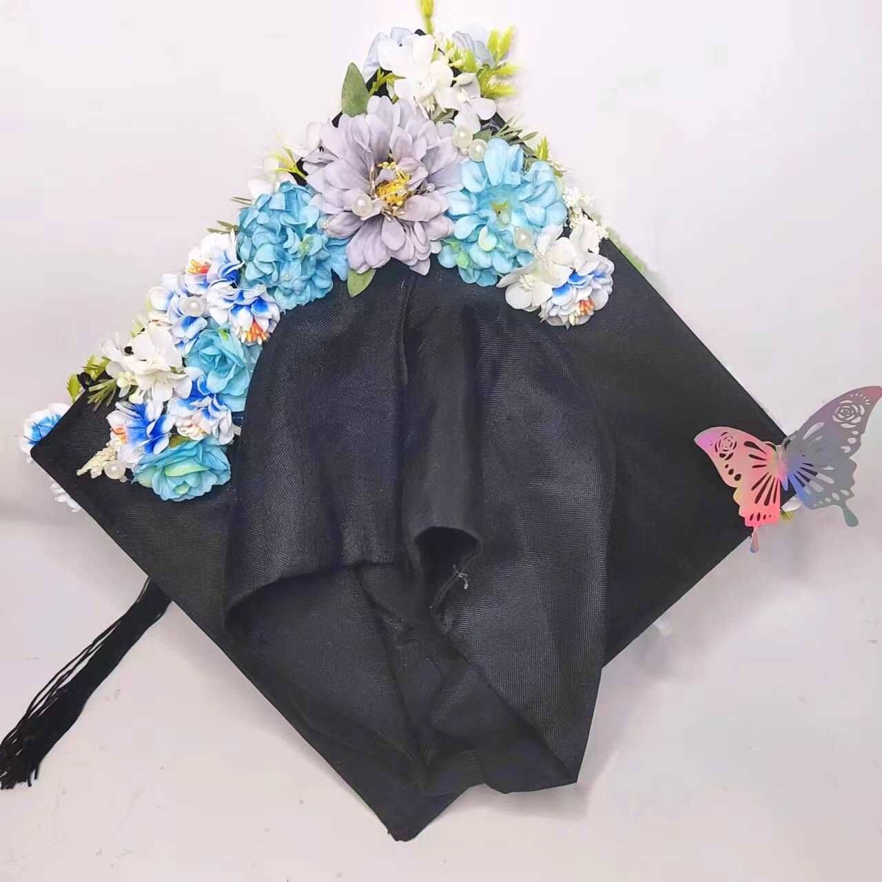 学士帽diy成品毕业博士硕士大学位帽儿童幼儿园簪花装饰-阿里巴巴