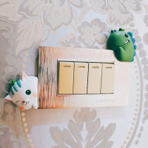 Cartoon animal switch sticker protection wall sticker Nordic style modern minimalist bedroom room switch living room home