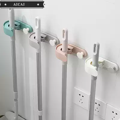 Nordic dot punch-free mop rack creative bathroom mop adhesive hook no trace wall-mounted mop clip