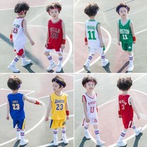 Childrens blue ball sports clothes Summer men and women sweat sweat Blue Jersey basketball spring summer outdoor sports Junior High School sportswear