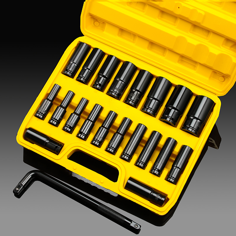 Extended electric wrench glove barrel set set set full set of 22 large and medium-sized fly 7 hexagonal wind cannon sleeve head 8mm