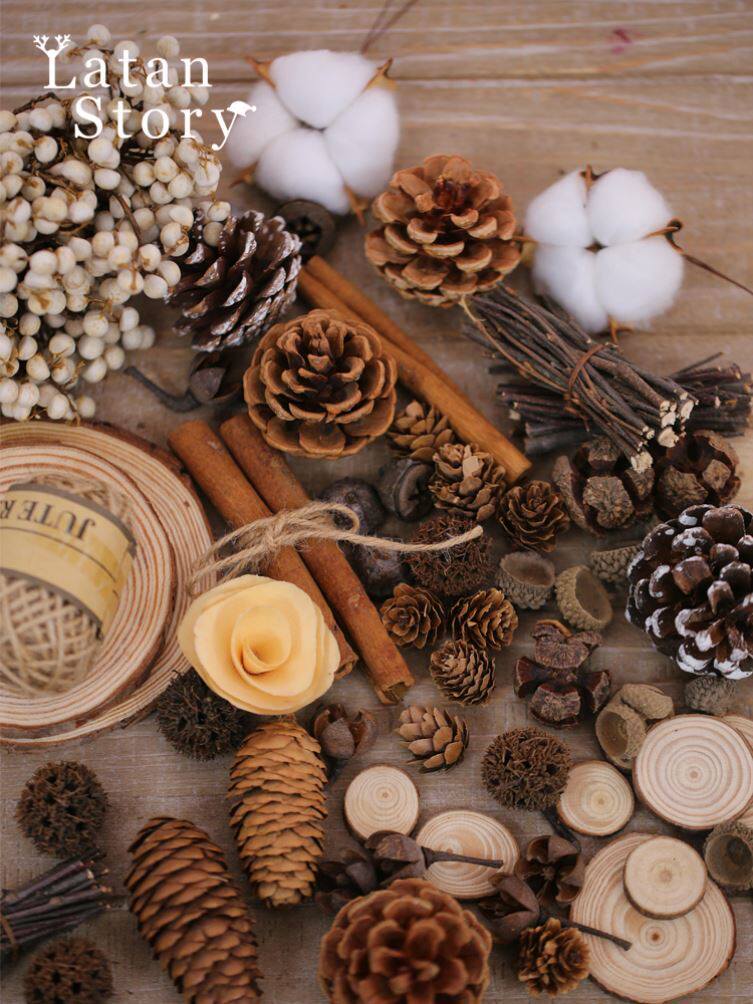 Christmas Packaging Pine Nuts Swing Piece Floral Rings Decorative dress Costume Tabletop Christmas Trees hanging decorations Flowers Maple Maple Fruits 