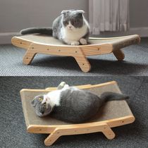Cat Scratcher Board Wooden Frame Cat Scratching Bed Anti-Scr