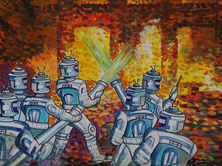 Pure hand-painted professional painting hand copy newspaper children's picture book sci-fi painting custom painting science fiction painting hand copy newspaper painting