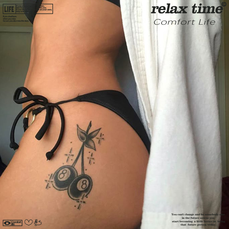 Cherry Design Leg Tattoo Stickers with a Subtle Waterproof Design, High-End Realistic Tattoo Stickers, Temporary Tattoos