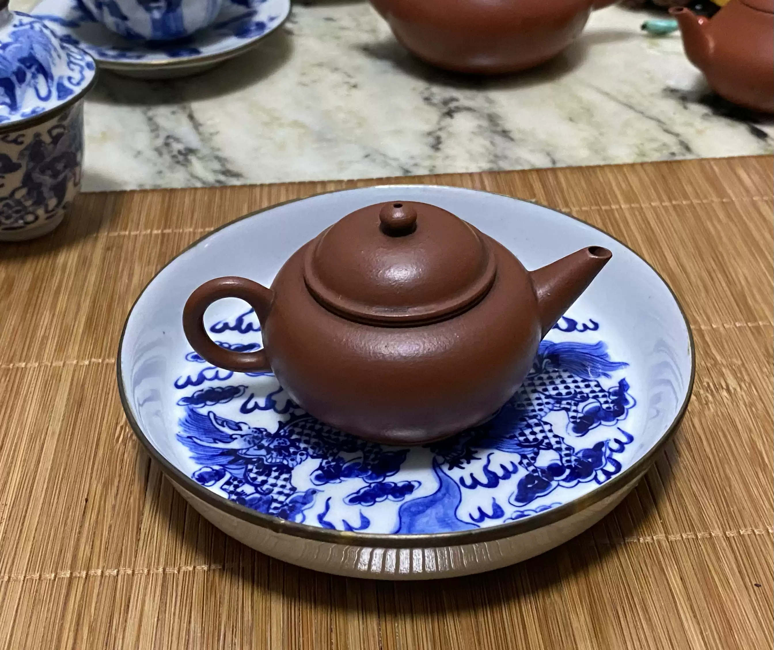 潮州工夫茶純錫茶器海棠形小茶盤幹泡臺銅線包邊純銅質感好-淘寶Taobao 