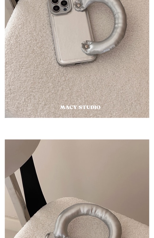 MACY Metallic Silver Handle iPhone Minimalist Stand Wrist strap iPhone Case for iPhone 13 - 17 - view 18