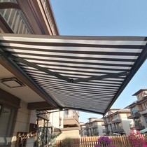 Full box awning electric telescopic canopy aluminium alloy folding villa balcony large outdoor patio awning