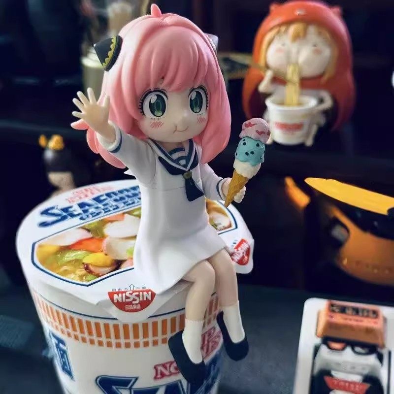 Spy X Family Figure Anya Sitting Posture, Case Graphics Card Figure, Workstation Desktop Healing Style, Car Interior Decoration