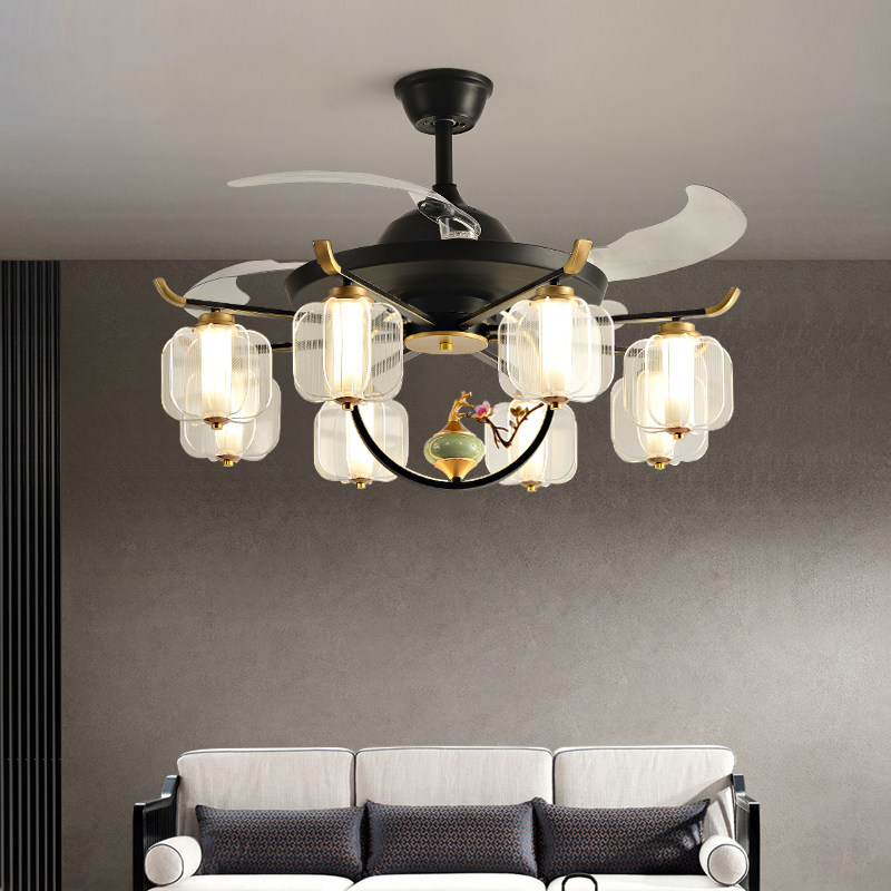 New Chinese style ceiling fan lamp living room ceiling fan lamp 2022 new Chinese style bedroom study home dining room electric fan chandelier