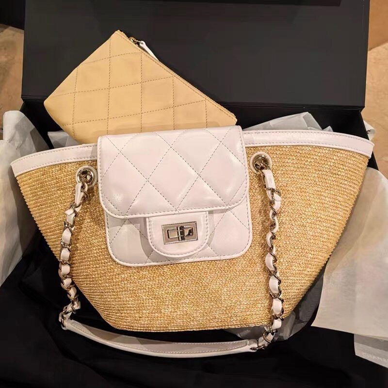 Diamond Chain Woven Vegetable Basket Bag 2026 Spring and Summer New Holiday Style Hand-Held Tote Bag Single Shoulder Underarm Bag for Women