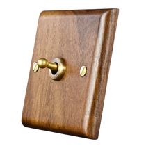 Silens black walnut solid wood retro lever switch socket American antique hotel one-open dual-control switch