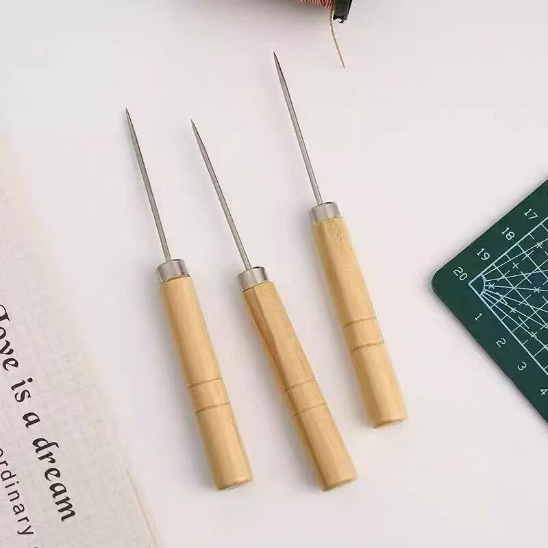 木柄锥子缝纫配件手工DIY皮革钻孔工具修鞋纳鞋底锥子尖头直锥子