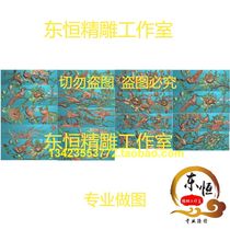 Deeply carved pine and crane hoardings ancestral hall hollow flower panels four seasons flower exquisite carving pictures flower and bird mid-board railings horizontal board packaging