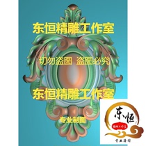 Scanned image of exquisitely carved European-style vertical flower hanging flower components guard wooden door Roman stigma decals column base WSPG