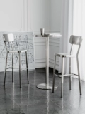 Norchair net Red Simplicity Современная нержавеющая сталь Высокий стул Nordic Home Bar Bar Bar High Stool обратно