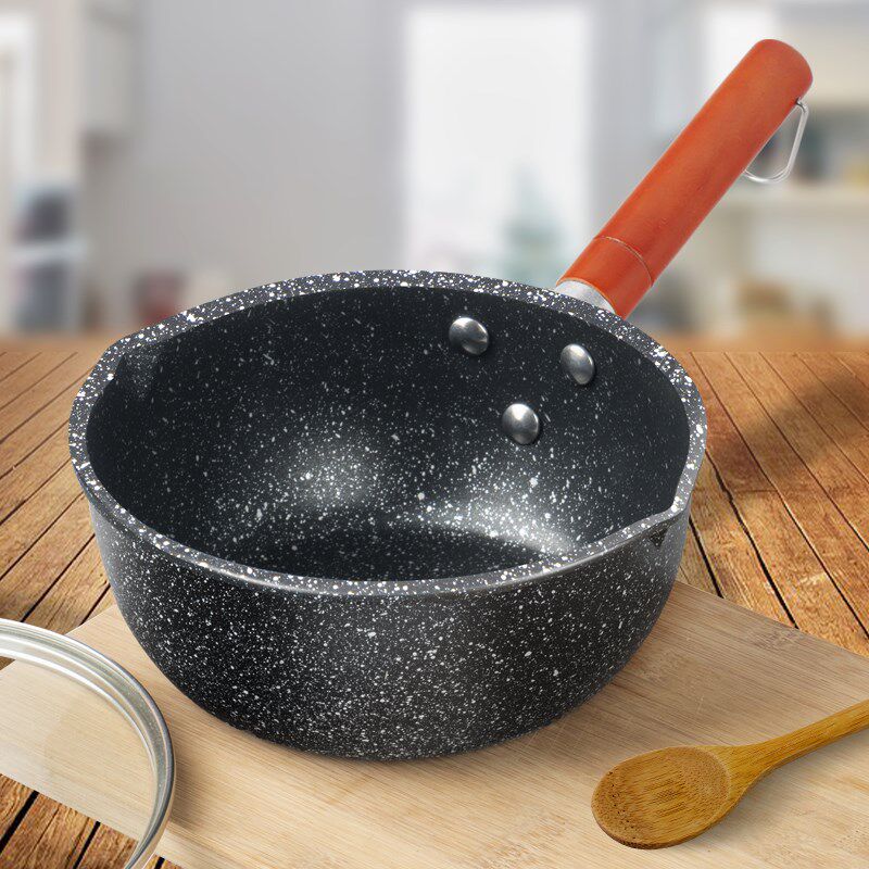 Japan Maifan stone snow flat pot Non-stick pot Household milk pot Soup noodle hot and cold magnetic stove Universal small pot Small soup pot
