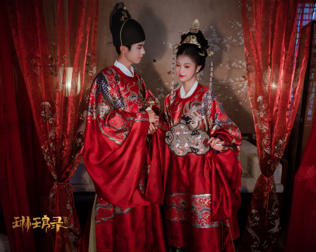 Linlanglu Qushui Di Peony Peach Crane Persimmon Pattern Imitation Makeup Flower Gauze Fabric 2021 New Edition