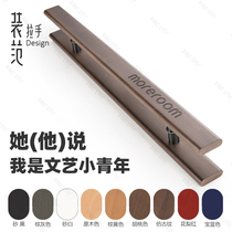  Walnut color glass door handle Office log Antique wood handle Mounted custom door Solid wood handle
