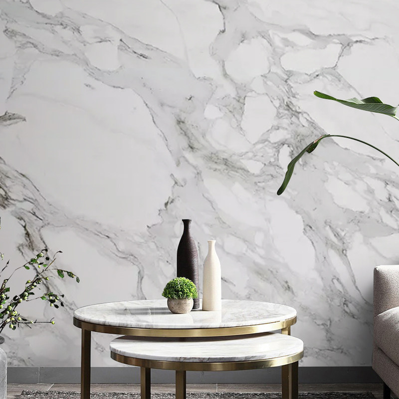 Custom Nordic 3D imitation marble grain bamboo wood fiberboard Living room wall panel TV background wall high light painting