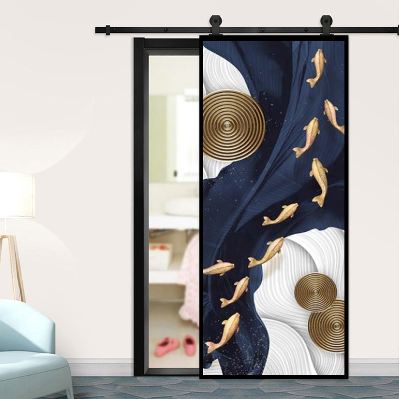 New Color Bay Handling Handling Solid Wood Composite Laminating Drawing Room Kitchen Divide Indoor Door Moving Bay