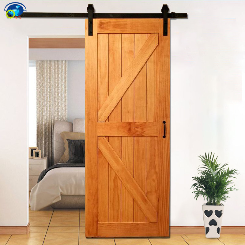 Barn door original wooden door solid wood door Wooden Door Kitchen Makeup room Dressing Room Sliding room Ramen Pendant Wheel Door Toilet Door