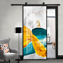 Customized new map barn door color carved door sliding door warehouse Valley door Bathroom Kitchen bedroom hanging rail door sliding door wooden door