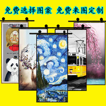 Color carving barn door Nordic moving door solid wood composite color carving door warehouse Valley hanging door kitchen toilet sliding door customization