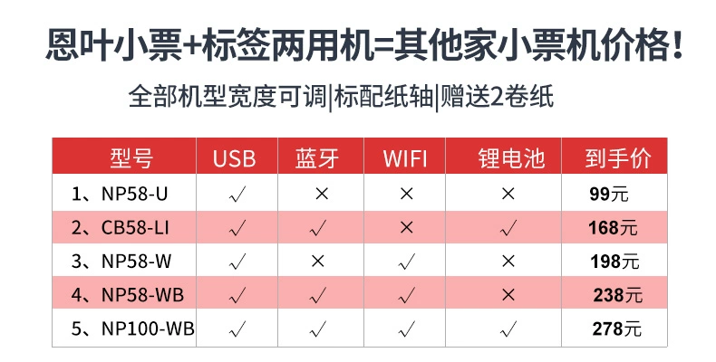 Enye máy in nhãn cầm tay điện thoại di động nhỏ WIFI Bluetooth nhiệt tự dính Mã QR mã vạch quần áo thẻ mua sắm trung tâm siêu thị trang sức cáp hàng giá - Thiết bị mua / quét mã vạch