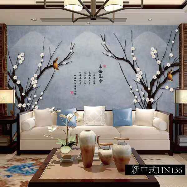 TV integrates background wall 3D background wall Bamboo wood fiber background wall modern background wall European decoration
