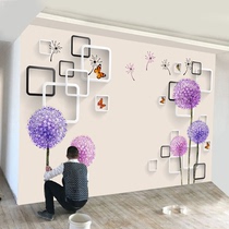  3d three-dimensional TV background wall paper modern simple living room decoration wallpaper Dandelion mural 8d film and television wall cloth