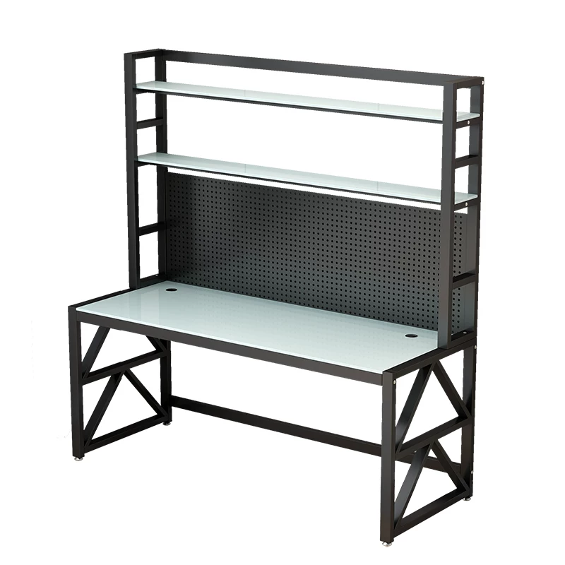 Bedroom desktop computer table home desk bookshelf integrated writing table with shelf hole board student study table