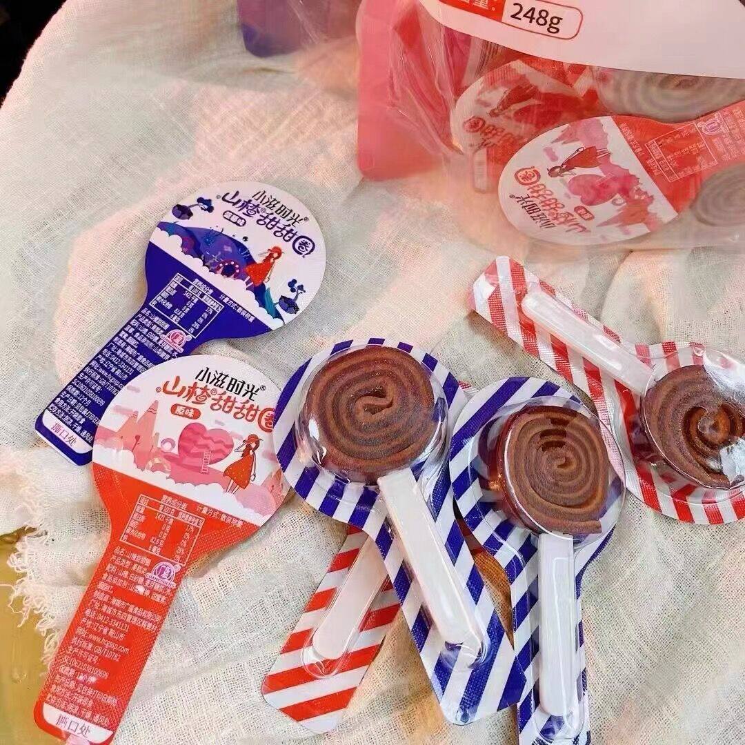 Small nourishing time hawthorn doughnut with stick candy hawthorn roll 500g hawthorn rice cake independent little packaging baby snacks