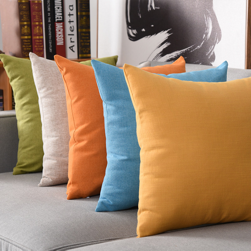 Sofa Holding Pillow Core Chair Leaning Against Ram Headbed Cushion Cover Nordic Style Pure Color Living-room Backrest Holding Pillow Cover Square