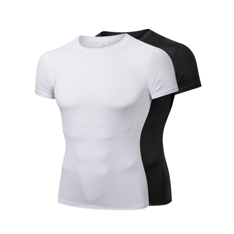 Sports short sleeves Tight Fit Men T-Shirt Running Training Basketball Jersey Undercoat Speed Dry Breathable High Play Fitness-Taobao