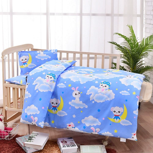 Одеяло для детского сада, хлопковый детский комплект, пододеяльник, кровать для сна, 3 предмета, постельные принадлежности