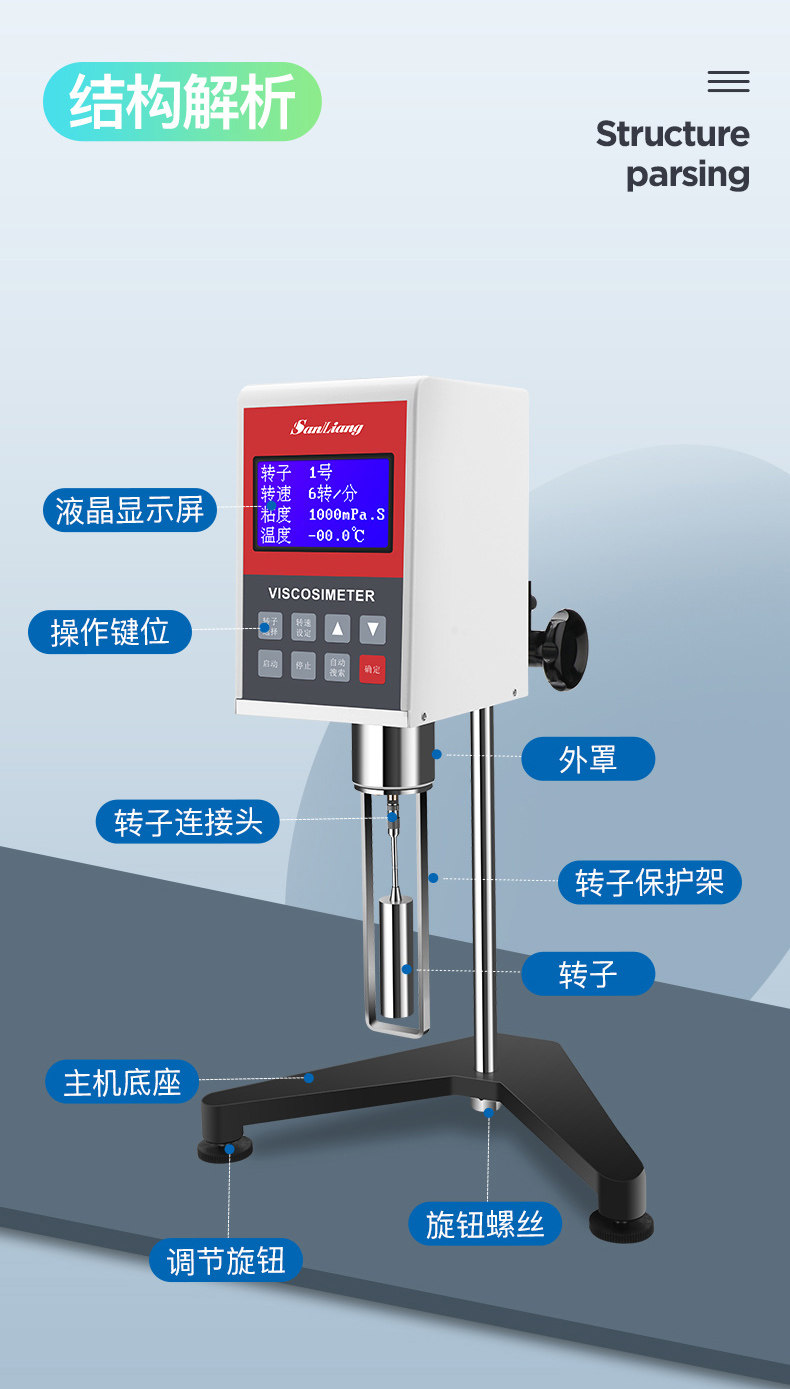 Вискозиметр 日本三量指针数显旋转粘度计ndj-1 涂料测试仪黏度计ndj-5s/8s/9s
