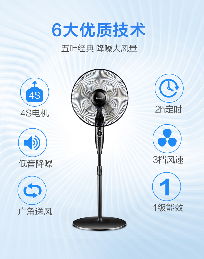 quạt trần điện cơ Quạt điện Gree máy tính để bàn sàn quạt câm nhà văn phòng ký túc xá năm lá bàn quạt dọc thời gian đầu quạt - Quạt điện quạt trần xiaomi