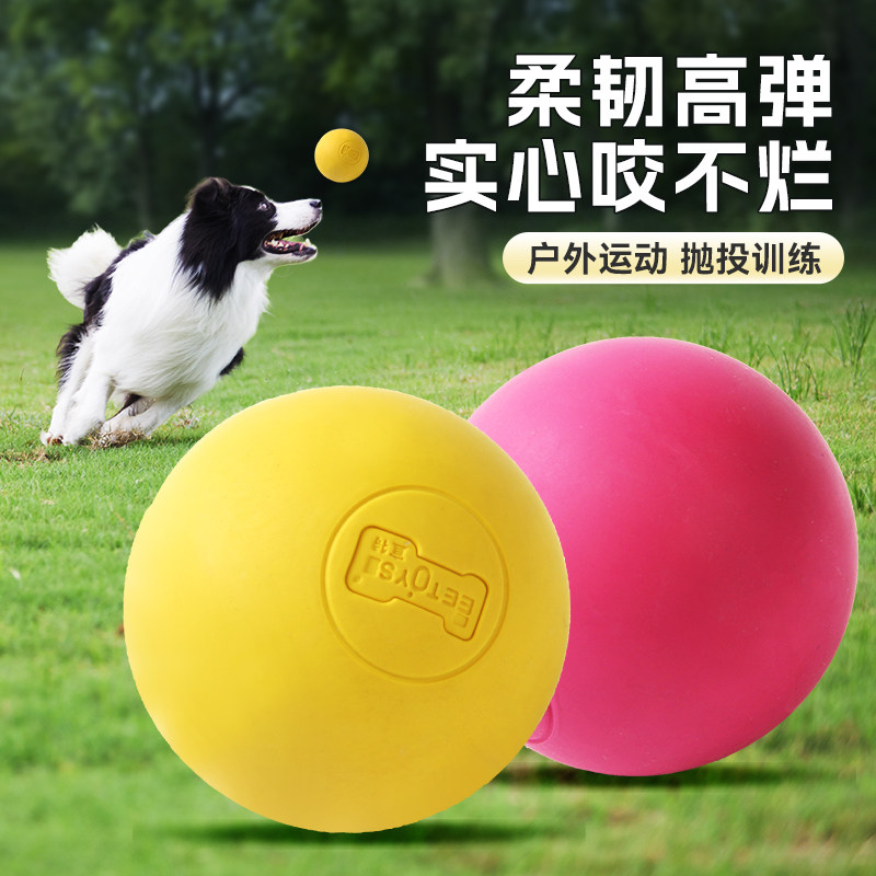 Dog toys bite solid elastic ball large dog gold grinding teeth training rubber ball Teddy pet toy ball