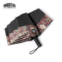 rabbituu sun protection (Dunhuang) automatic umbrella umbrella mens large tide barometer rain dual-use shade folding sun umbrella