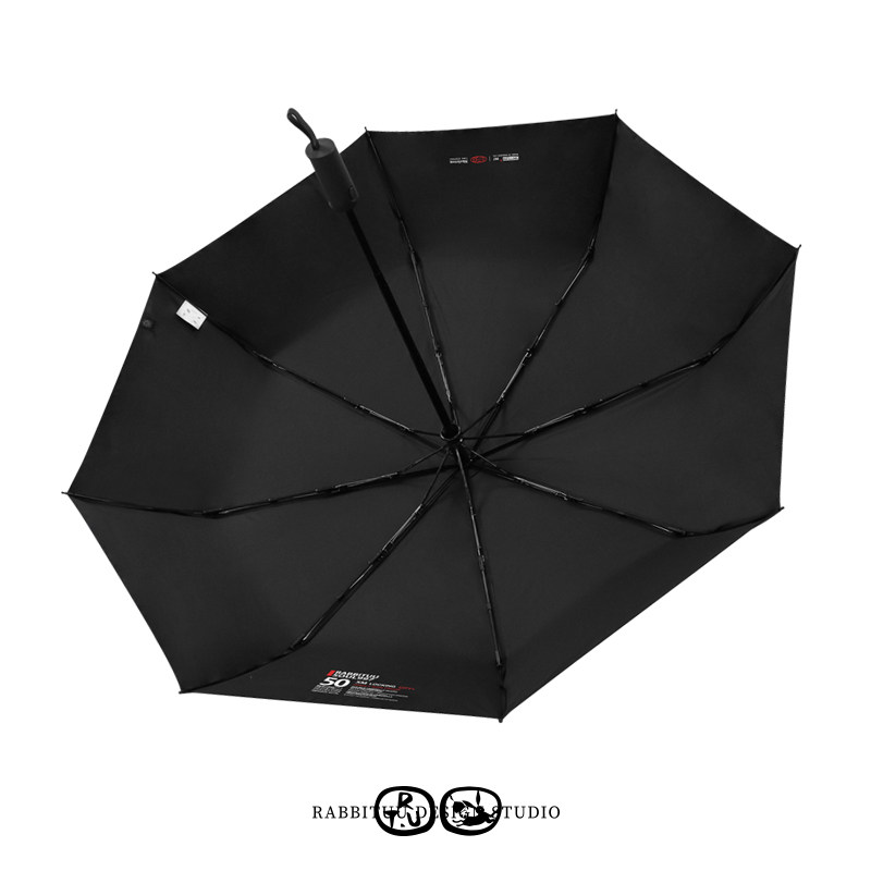 rabbituu Men's Fully Automatic Umbrella, Large Size, Reinforced, Thickened, Sturdy, Wind-Resistant, Simple Folding Automatic Umbrella, Double Layer