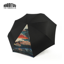 rabbituu double layer (Aoyama prints) automatic umbrella male student umbrella large folding simple retro