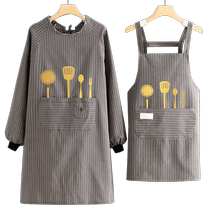 Cotton fabric long sleeve apron kitchen Home breathable cooking Anti-fouling abrasion-proof Wear Hood Clothing Women Fashion Work Suit Waist Custom