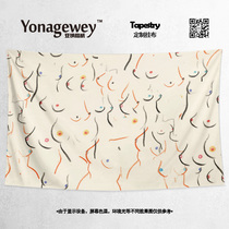 ins modern avant-garde sex simple hand-painted sexy lines modern dormitory wall decoration poster background cloth hanging cloth