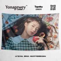 Fashion star IU Li Zhien photo with the help of surrounding wall cloth decorative painting background cloth poster hanging tapestry