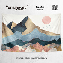 INS modern simple living room backing the mountains and fortune Chinese light luxury abstract modern decorative painting hanging cloth tapestry background cloth