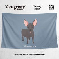 Cute little Chihuahua chihuaqi doll dog shovel official bedroom theme decoration background cloth poster hanging cloth carpet painting