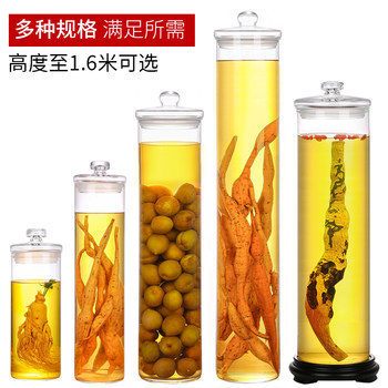 Extra large bubble wine glass bottle with heightened straight bubble wine bottle niu dali ginseng wine special glass bottle wine jar