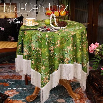 High-end retro style tassel tablecloth french medieval style High-end retro style tassel tablecloth french medieval style
